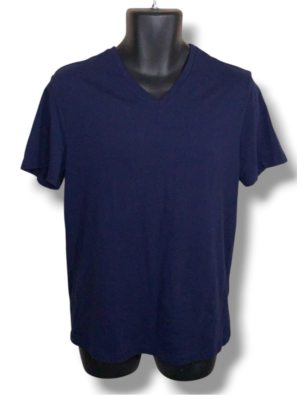 Medium Mens Goodfellow Lyndale Tee Navy Blue Vneck Cotton Blend Stretch Tshirt